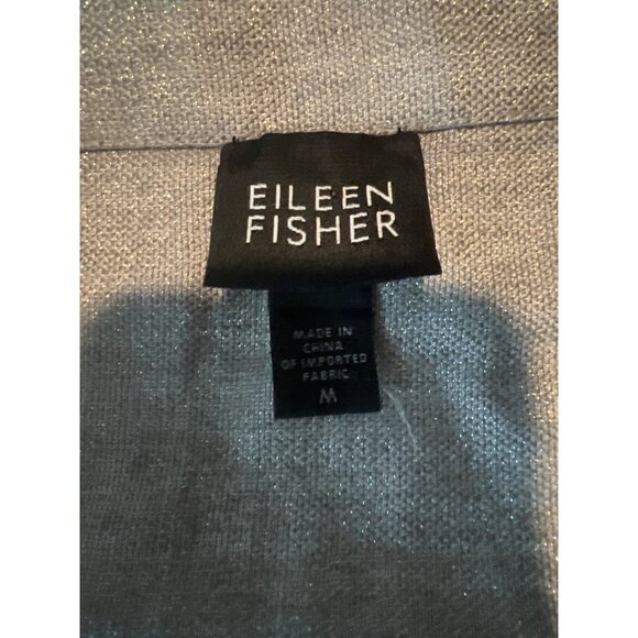 EILEEN FISHER Silver Twinkle Heavy Linen Shimmer Cami Dress M - Picture 4 of 11